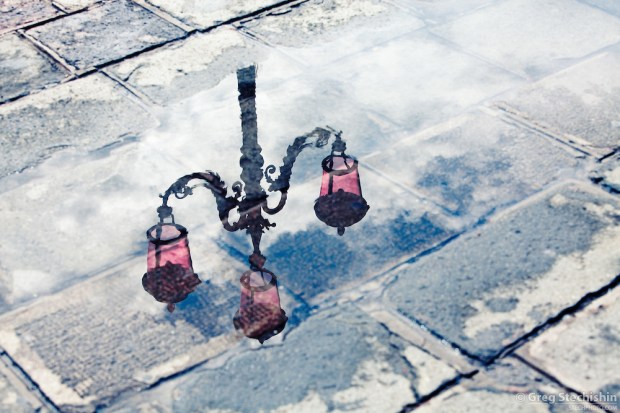 Street Light Puddle Reflection